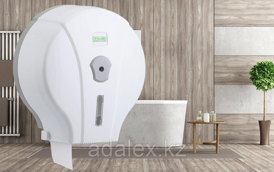 Диспенсер антивандальный для туалетной бумаги Джамбо Vialli пластиковый белый - фото 3 - id-p98662518