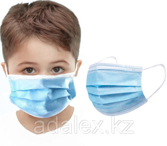 Детская маска медицинская на резинках со вставкой одноразовая трехслойная