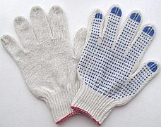 Перчатки рабочие х/б синтетические ПВХ трикотажные хозяйственные вязанные. Капкан-2, фото 2
