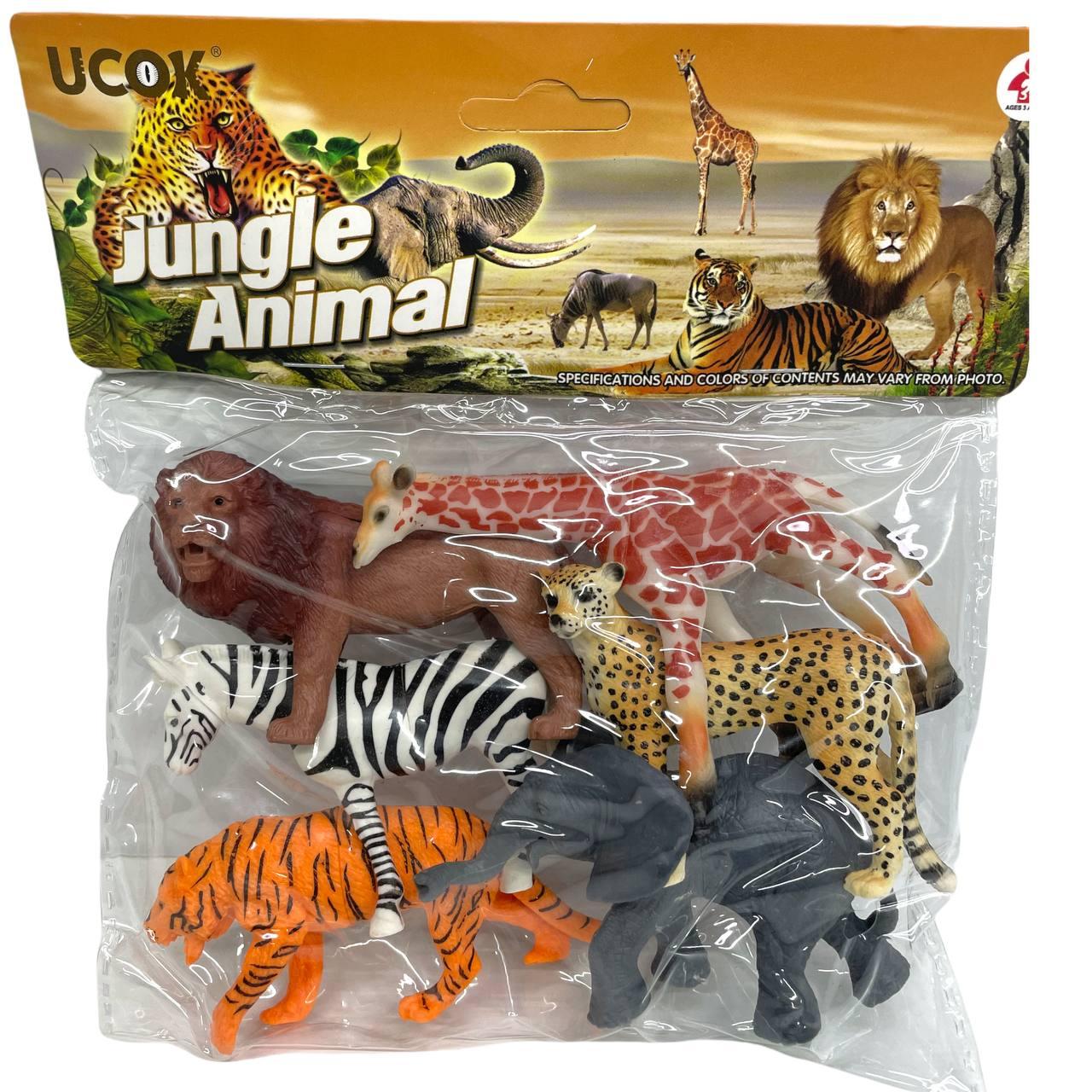 2A006 Jungle animal дикие животные Африки 6шт в пакете 20*19см