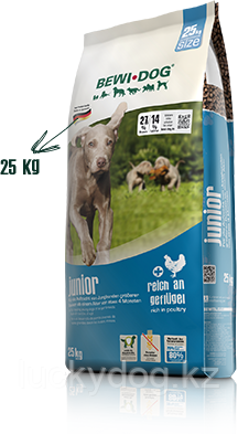 Bewi-Dog Junior 25кг., корм для щенков средних и крупных пород с 4 х месяцев до 12-18 месяцев