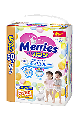Подгузники-трусики детские Merries Размер B(XL) 50шт