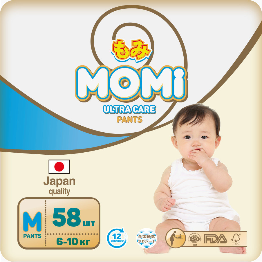 Подгузники детские MOMI Ultra Care Размер M (58 шт)