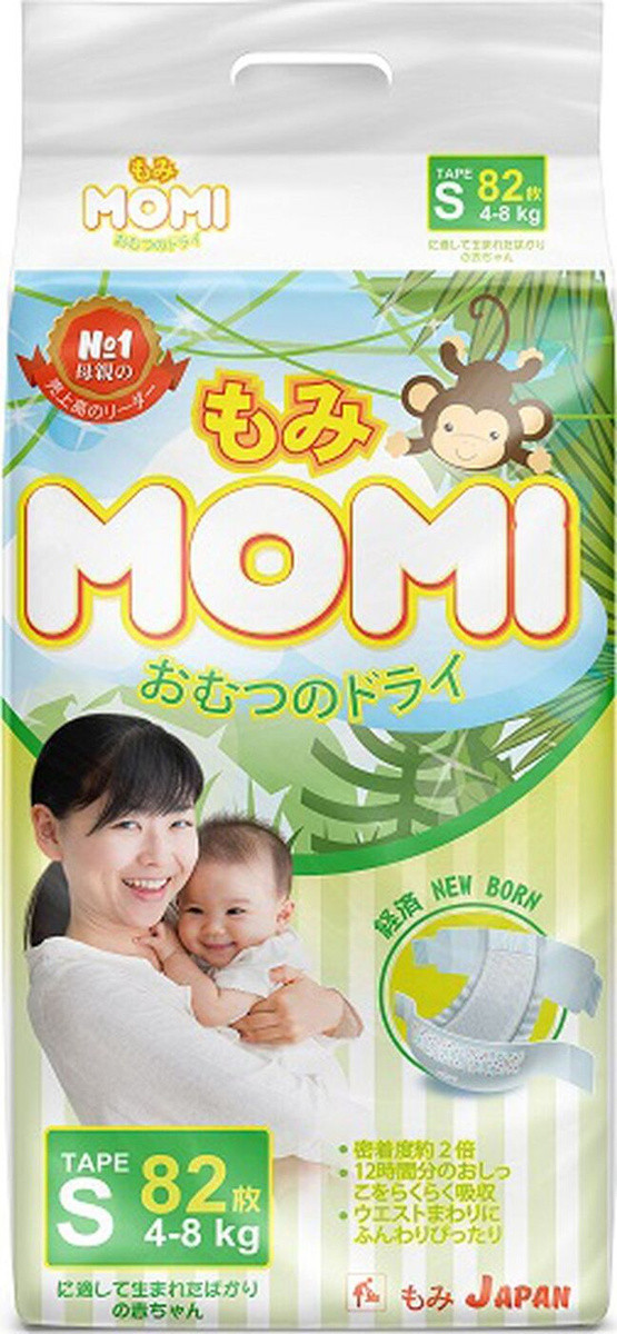 Подгузники детские MOMI Размер S (82 шт)