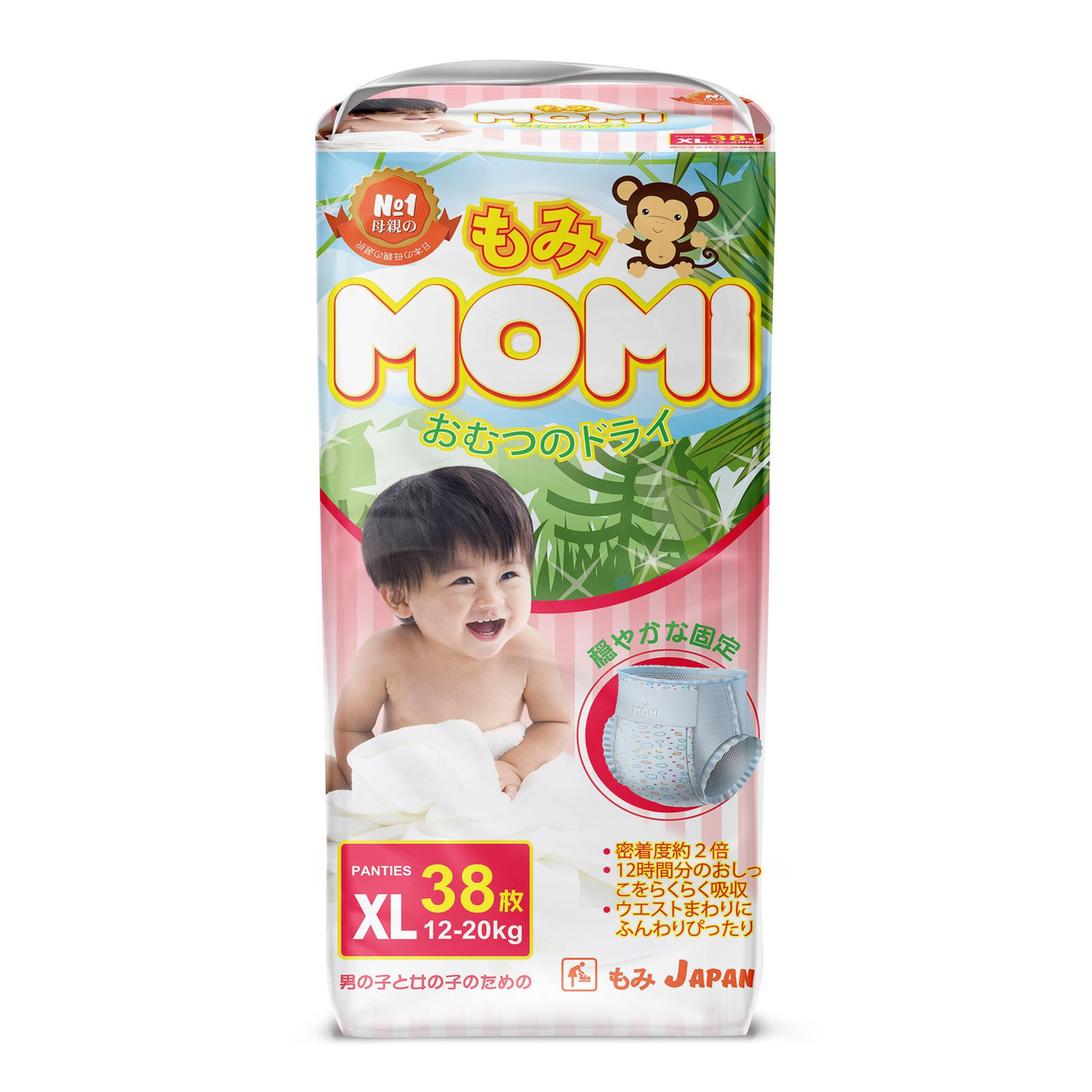 Подгузники-трусики детские MOMI Размер XL (38 шт)