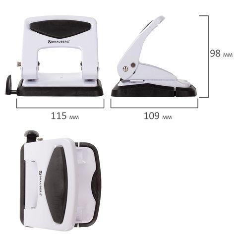 Дырокол металлический BRAUBERG "PN-150M", до 35 листов, белый - фото 10 - id-p98674619