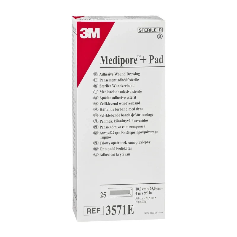 Повязка Medipore+PAD адгезивная для покрытия ран 10см*25см 3571Е