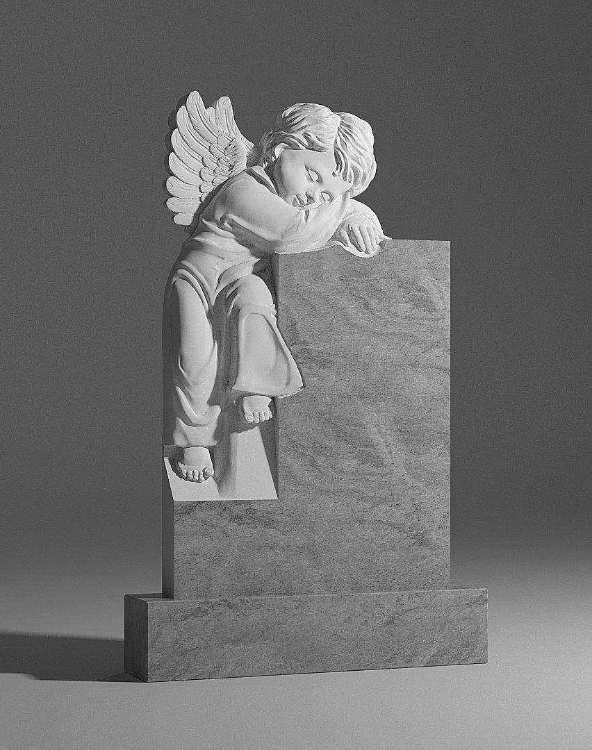 Памятник из мрамора Ангелок детский