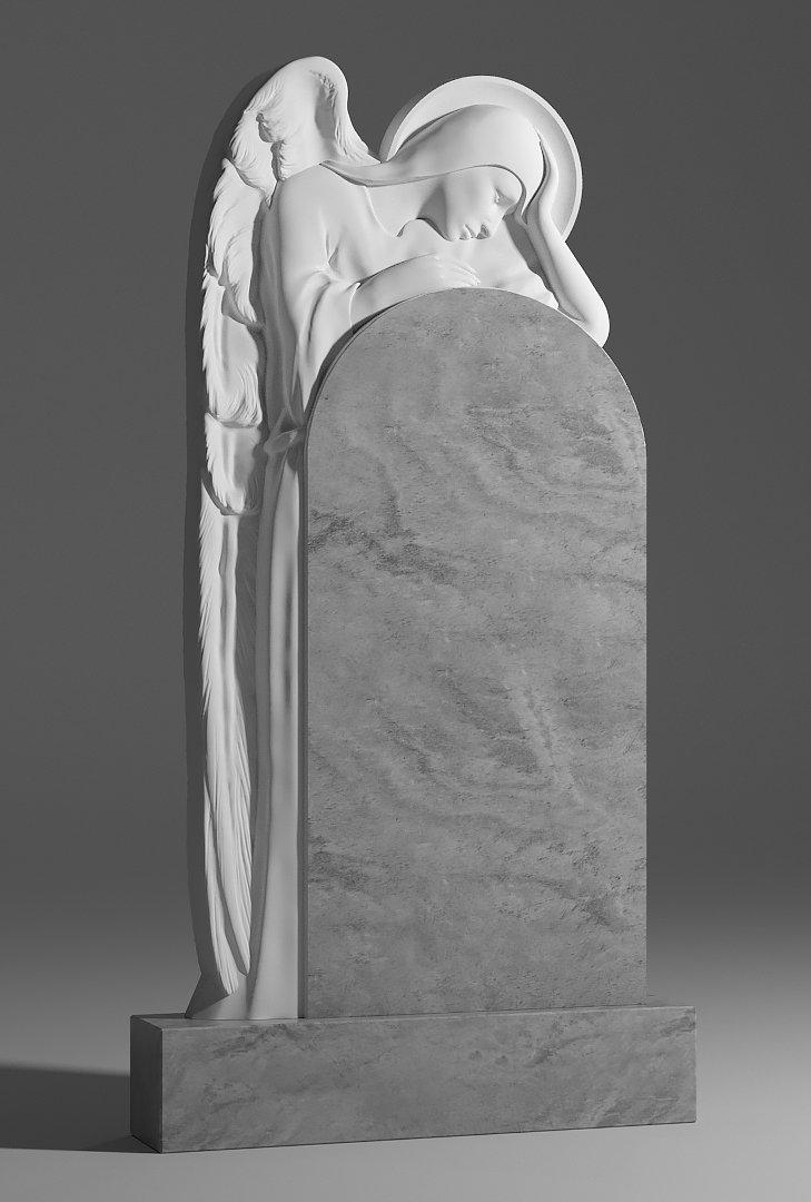 Памятник стела Ангел скорбящий с нимбом - фото 1 - id-p98684581