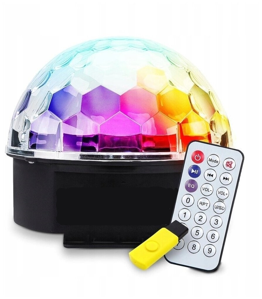 Светодиодная система диско шар CRYSTAL MAGIC BALL LIGHT с пультом ДУ и Bluetooth - фото 5 - id-p98686066