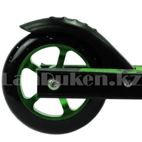 Трюковой самокат усиленный с металлическим хомутом и тормозом Suncolor scooter (диаметр колеса 120 мм) зеленый - фото 4 - id-p76536869
