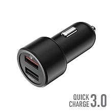 Зарядное устройство автомобильное OLMIO АЗУ 30W USBx2 5.4A QC3.0 Smart IC черный