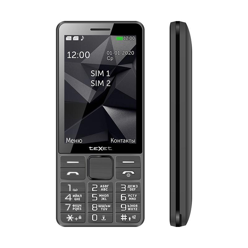 Мобильный телефон Texet TM-D324 серый - фото 1 - id-p98691923