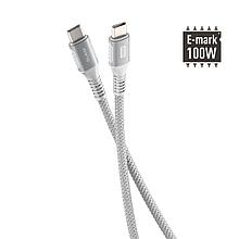 Кабель Olmio PD100 Type-C - Type-C 1.2 5А белый