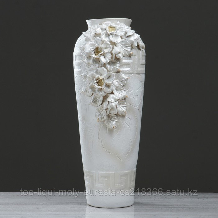 Ваза керамическая "Арго", напольная, лепка, белая, 62 см, авторская работа - фото 4 - id-p98692867