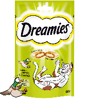 Лакомство для кошек Dreamies с уткой, 60 гр.