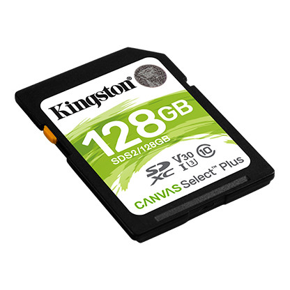 Kingston SDS2/128GB карта памяти SD 128GB Class 10 U1 V30 Canvas Select Plus
