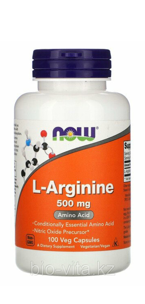 L-аргинин, 500 мг, 100 капсул. Now foods