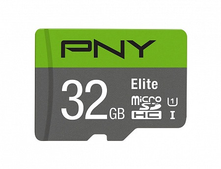 Карта памяти PNY/32 Gb/MicroSD с адаптером/HC Elite (P-SDU32GU185GW-GE)