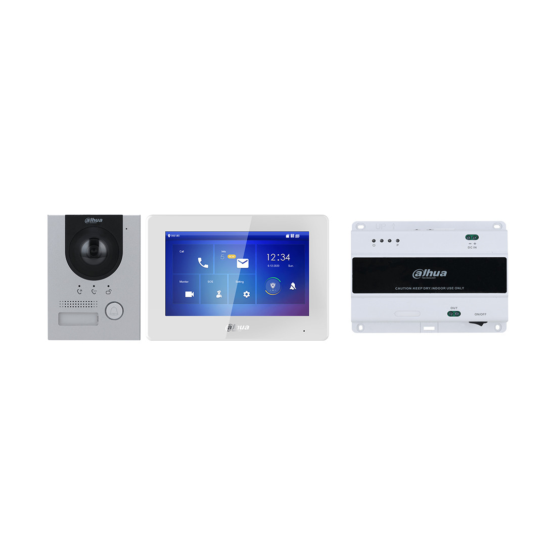 Домофонная система Dahua DHI-KTD01L состоит из DHI-VTO2202F-P-S2 и DHI-VTH5422HW