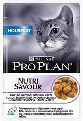Pro Plan Housecat 85г индейка В ЖЕЛЕ корм для взрослых кошек, живущих дома, пауч