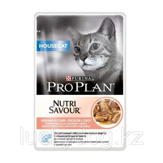 Pro Plan Housecat 85г Лосось в соусе корм для взрослых кошек, живущих дома, пауч - фото 1 - id-p3615531