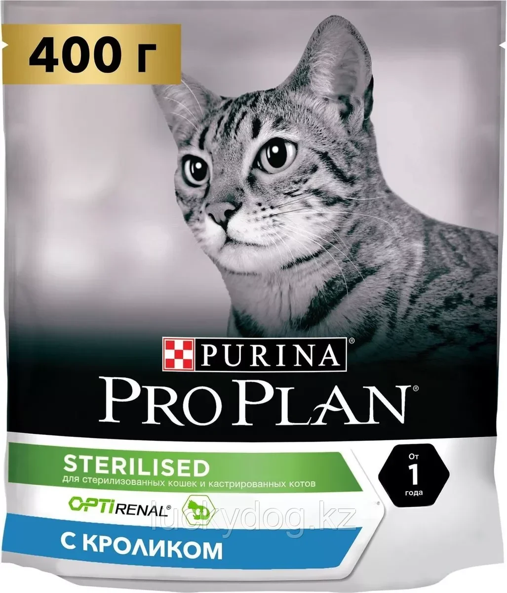 Pro Plan Sterilised 400г Кролик Сухой корм для стерилизованных кошек и кастрированных котов - фото 1 - id-p3615599