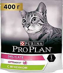 Pro Plan Delicate 400г Ягненок Сухой корм для взрослых кошек привередливых в еде