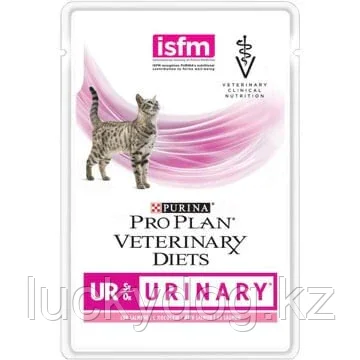 Pro Plan Veterinary UR URINARY c лососем, 85г корм для кошек при болезнях нижних отделов мочевыводящих путей
