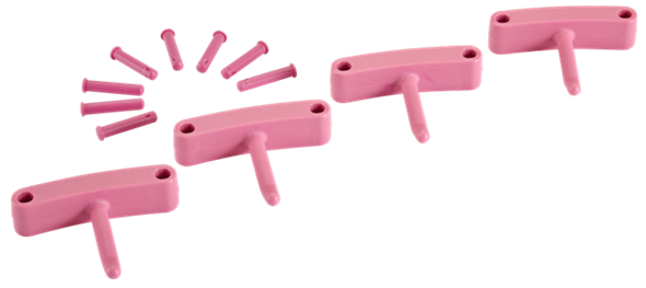 Крючок 4 шт. к настенным креплениям арт. 1017 и 1018, 140 мм, розовый цвет