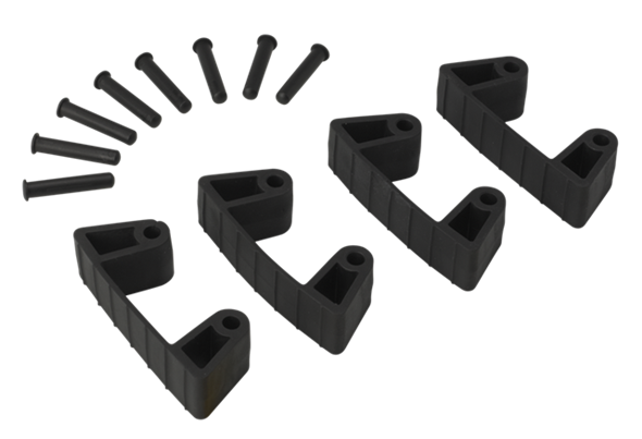 Резиновый зажим 4 шт. к настенным креплениям арт. 1017 и 1018, 120 мм, черный цвет