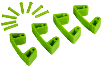 Резиновый зажим 4 шт. к настенным креплениям арт. 1017 и 1018, 120 мм, лаймовый цвет