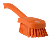 Щетка для мытья с короткой ручкой, 270 мм, Жесткий ворс, оранжевый цвет