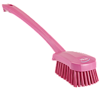 Щетка для мытья с длинной ручкой, 415 мм, Жесткий ворс, розовый цвет