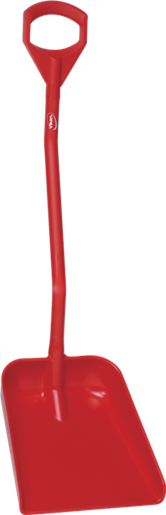 Эргономичная большая лопата с короткой ручкой, 380 x 340 x 90 мм., 1140 мм, красный цвет