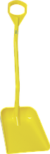 Эргономичная большая лопата с короткой ручкой, 380 x 340 x 90 мм., 1140 мм, желтый цвет