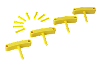 Крючок 4 шт. к настенным креплениям арт. 1017 и 1018, 140 мм, желтый цвет
