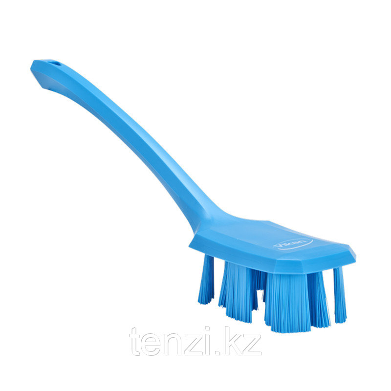Щетка с длинной ручкой UST (Ультра Гигиеничная Технология), 395 мм, жёсткий ворс, синий цвет