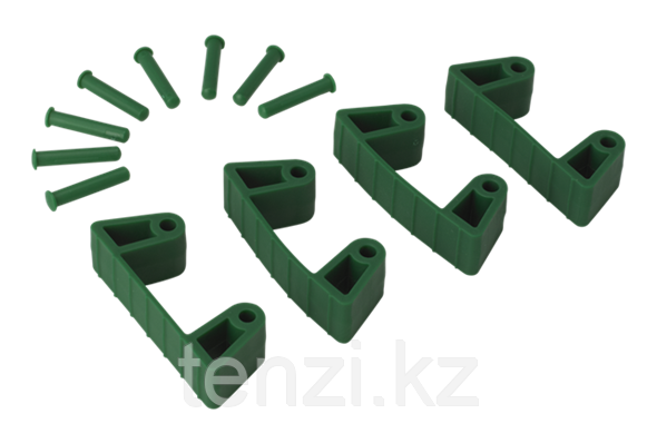 Резиновый зажим 4 шт. к настенным креплениям арт. 1017 и 1018, 120 мм, зеленый цвет