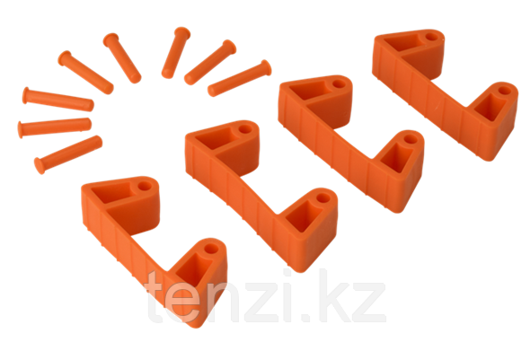 Резиновый зажим 4 шт. к настенным креплениям арт. 1017 и 1018, 120 мм, оранжевый цвет