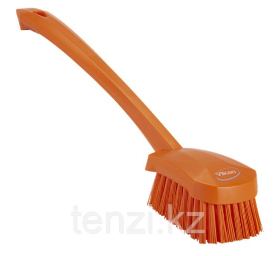 Щетка для мытья с длинной ручкой, 415 мм, Жесткий ворс, оранжевый цвет - фото 1 - id-p98716276