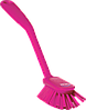 Щетка для мытья посуды со скребком, 280 мм, средний ворс, Розовый цвет