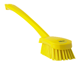 Щетка для мытья с длинной ручкой, 415 мм, средний ворс, желтый цвет