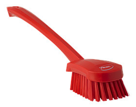Щетка для мытья с длинной ручкой, 415 мм, Жесткий ворс, красный цвет