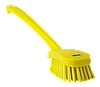 Щетка для мытья с длинной ручкой, 415 мм, Жесткий ворс, желтый цвет
