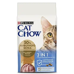 CAT CHOW 15кг домашняя птица и индейка с формулой тройного действия сухой корм для кошек Special Care 3 in 1