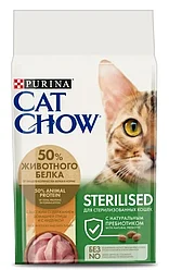 CAT CHOW Sterilized 15кг сухой корм для кастрированных и стерилизованных кошек with Turkey