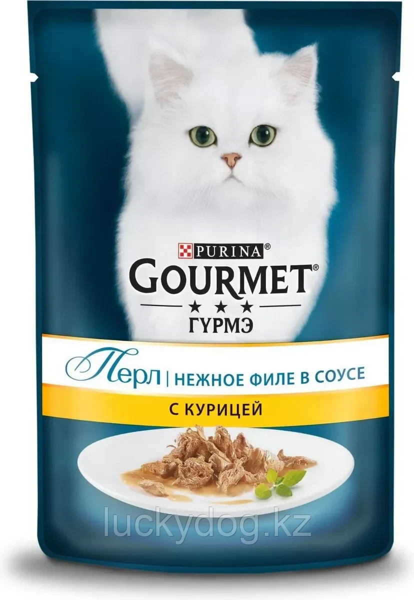 Gourmet Perle с Курицей (пауч), Влажный корм для кошек МИНИ-ФИЛЕ В ПОДЛИВЕ,85г.