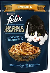 Felix, Мясные ломтики Курица Феликс Влажный корм для кошек, 75г