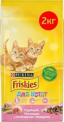 Friskies Junoir 2кг сухой корм для котят, с курицей, морковью и молоком  - Фрискис